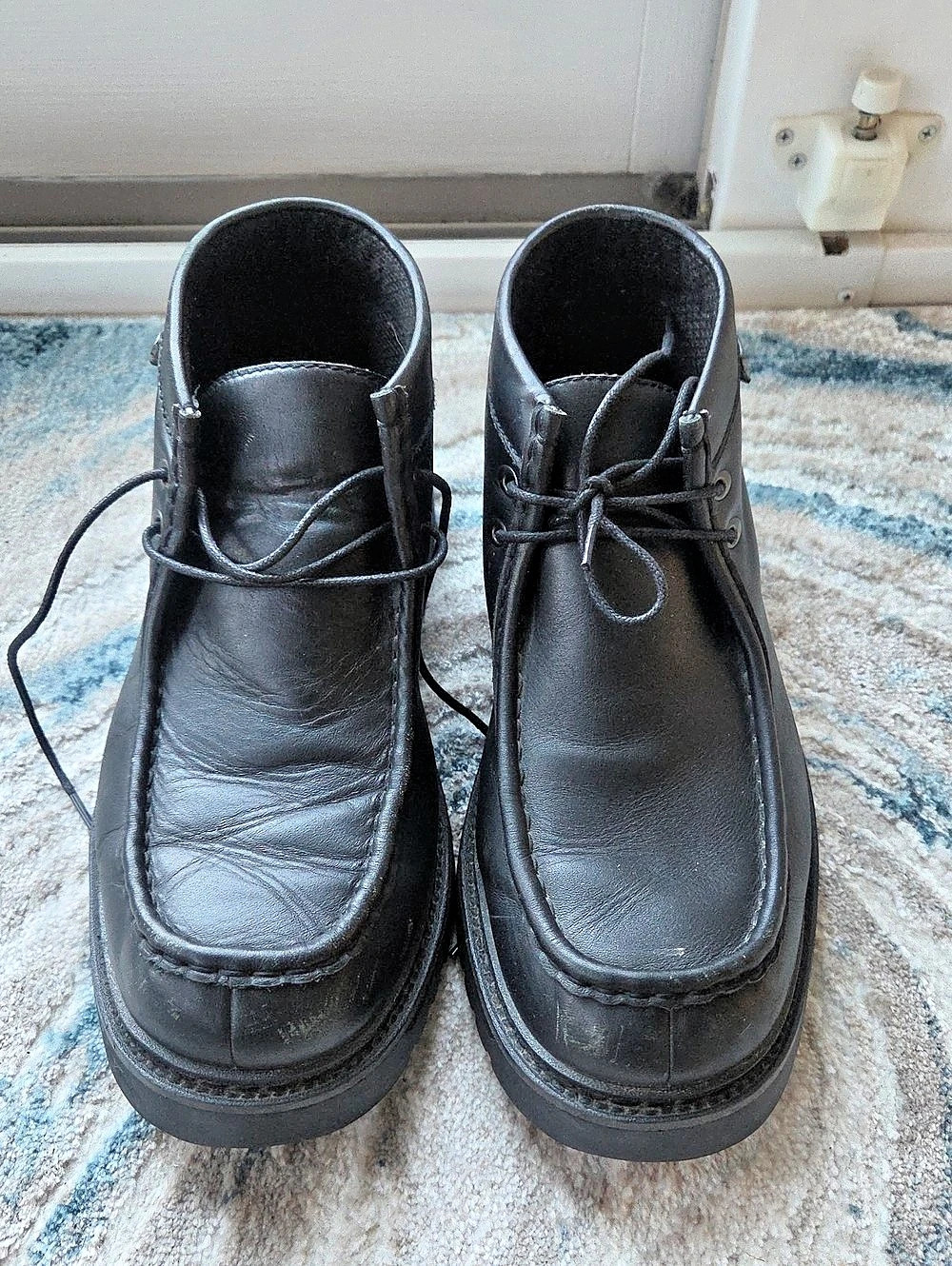 Skechers Men's Black Leather Lace-Up Boots